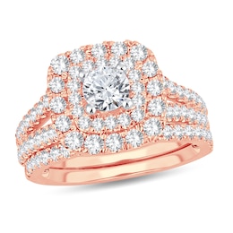 Diamond Bridal Set 2 ct tw Round 14K Rose Gold