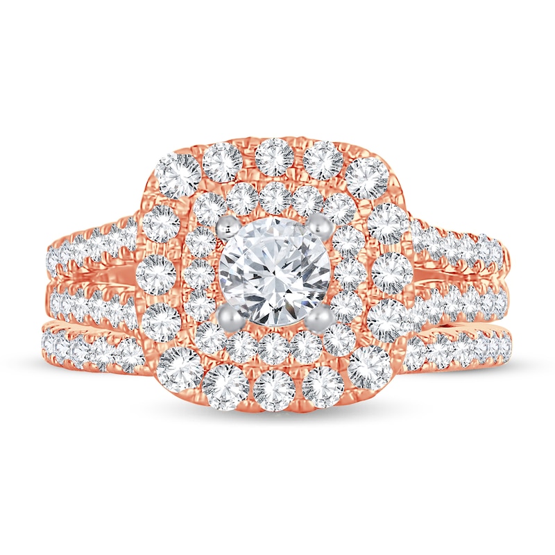 Main Image 3 of Diamond Bridal Set 2 ct tw Round 14K Rose Gold