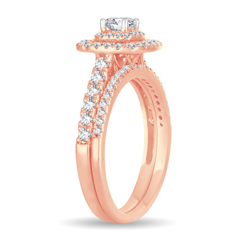 Main Image 2 of Diamond Bridal Set 1 ct tw Princess 14K Rose Gold