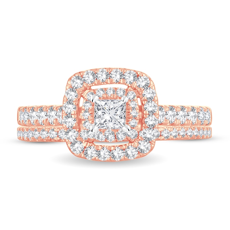Main Image 3 of Diamond Bridal Set 1 ct tw Princess 14K Rose Gold