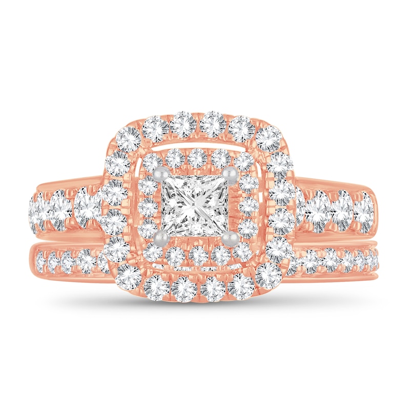 Main Image 3 of Diamond Bridal Set 2 ct tw Princess 14K Rose Gold