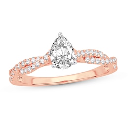 Diamond Ring 3/4 ct tw Pear-shaped 14K Rose Gold