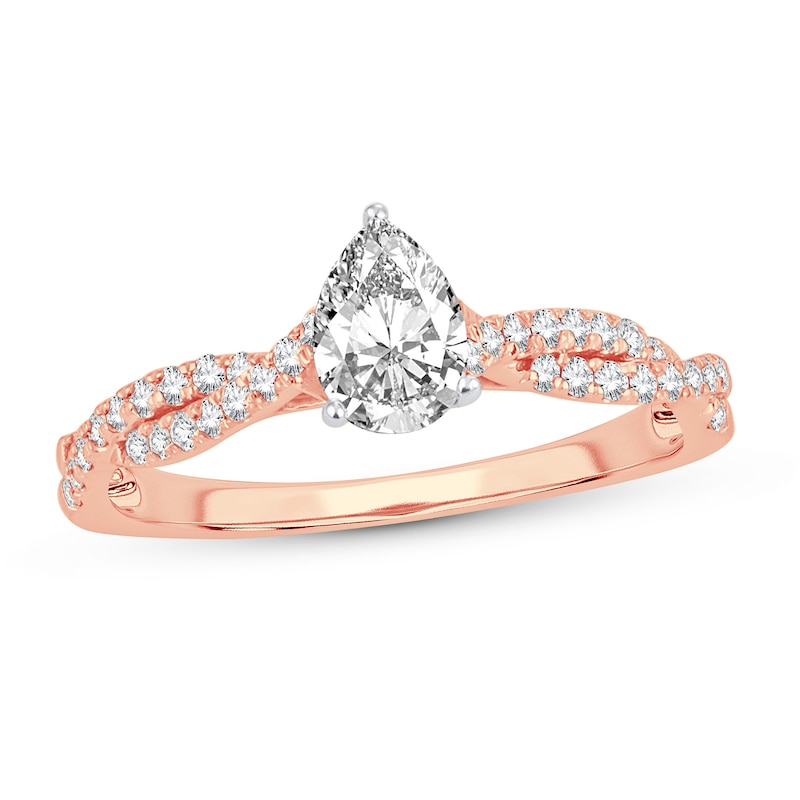 Diamond Ring 3/4 ct tw Pear-shaped 14K Rose Gold