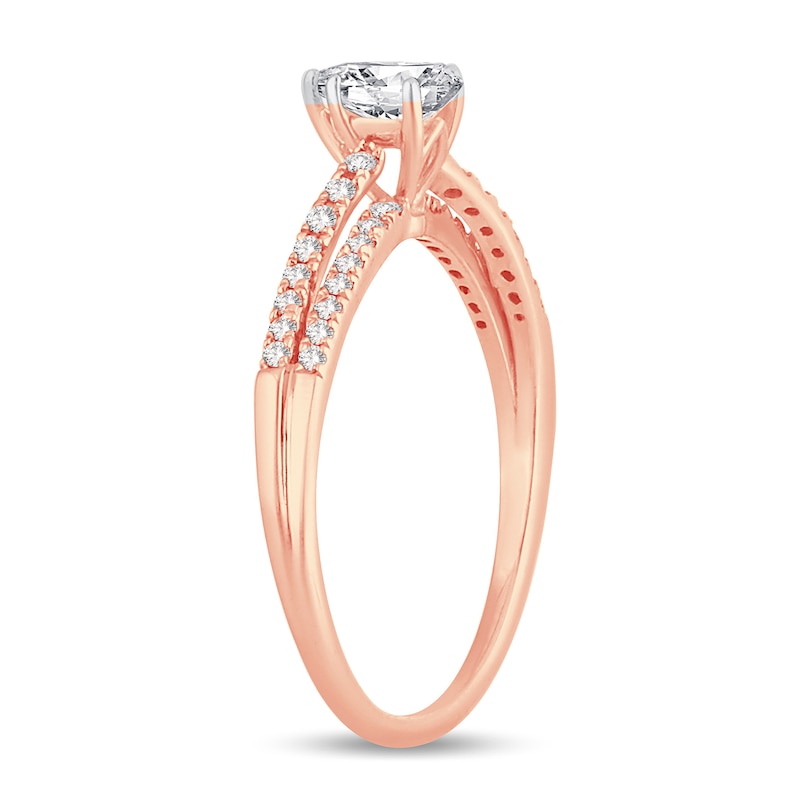 Diamond Ring 3/4 ct tw Pear-shaped 14K Rose Gold