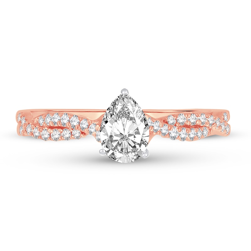 Diamond Ring 3/4 ct tw Pear-shaped 14K Rose Gold