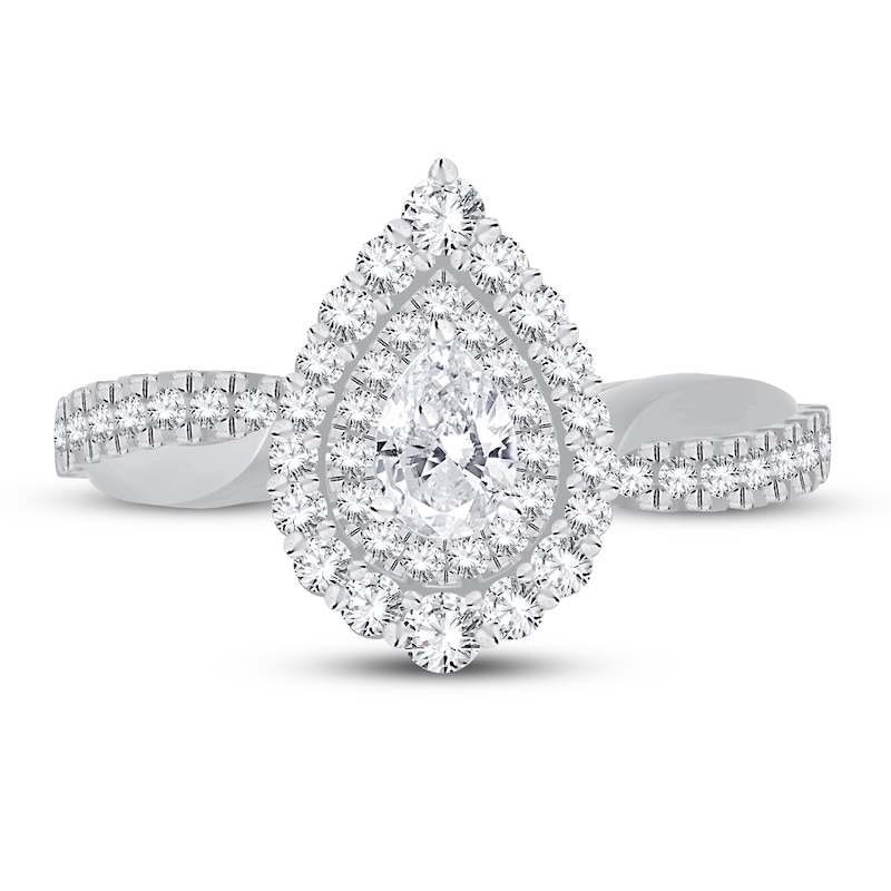 Main Image 3 of Diamond Engagement Ring 3/4 ct tw Pear-shaped 14K White Gold