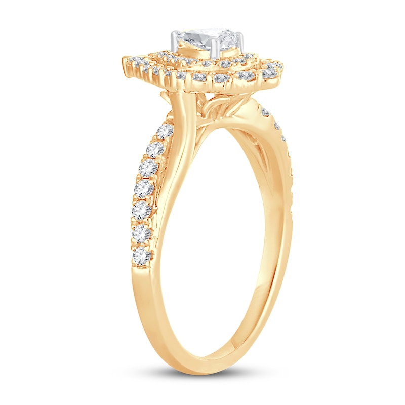 Diamond Ring 3/4 ct tw Pear-shaped 14K Yellow Gold