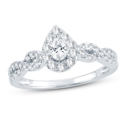 Diamond Engagement Ring 1/2 ct tw Pear-shaped 14K White Gold