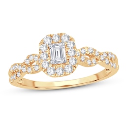 Diamond Ring 1/2 ct tw Emerald-cut 14K Yellow Gold