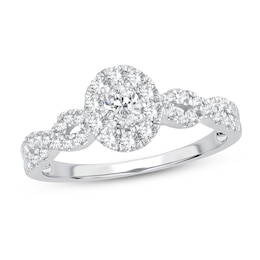 Diamond Engagement Ring 1/2 ct tw Oval 14K White Gold