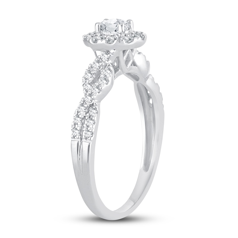 Main Image 2 of Diamond Engagement Ring 1/2 ct tw Oval 14K White Gold