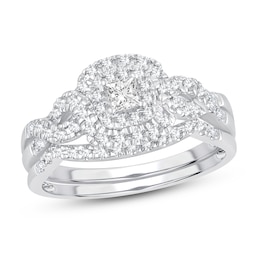 Diamond Ring 1/2 ct tw Princess 14K White Gold