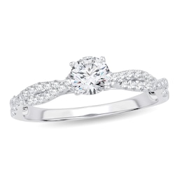Diamond Engagement Ring 3/4 ct tw Round 14K White Gold