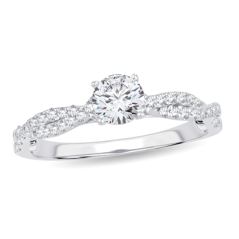 Diamond Ring 3/4 ct tw Round 14K White Gold