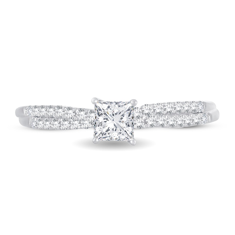 Main Image 3 of Diamond Engagement Ring 1/2 ct tw Princess 14K White Gold