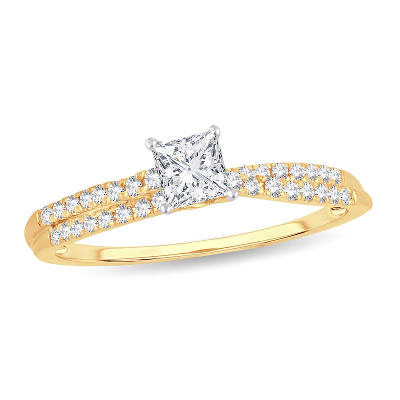 Main Image 1 of Diamond Ring 1/2 ct tw Princess 14K Yellow Gold