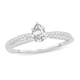 Diamond Engagement Ring 1/2 ct tw Pear-shaped 14K White Gold