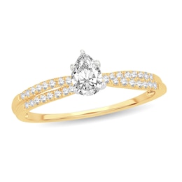 Diamond Ring 1/2 ct tw Pear-shaped 14K Yellow Gold