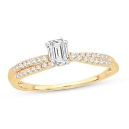 Diamond Ring 1/2 ct tw Emerald-cut 14K Yellow Gold