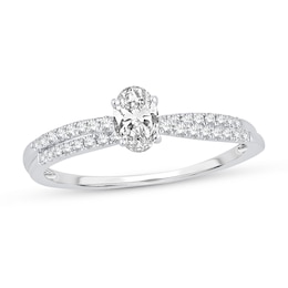 Diamond Engagement Ring 1/2 ct tw Oval 14K White Gold