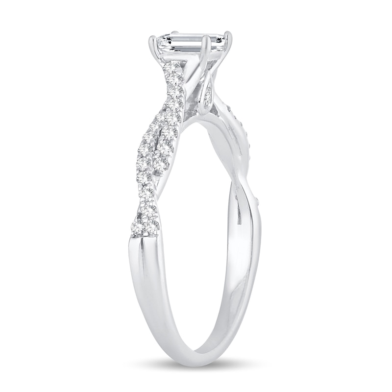 Main Image 2 of Diamond Engagement Ring 3/4 ct tw Emerald-cut 14K White Gold