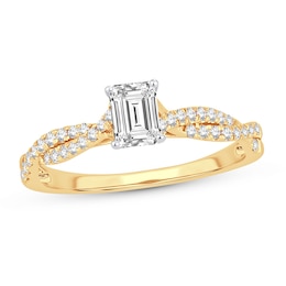 Diamond Ring 3/4 ct tw Emerald-cut 14K Yellow Gold