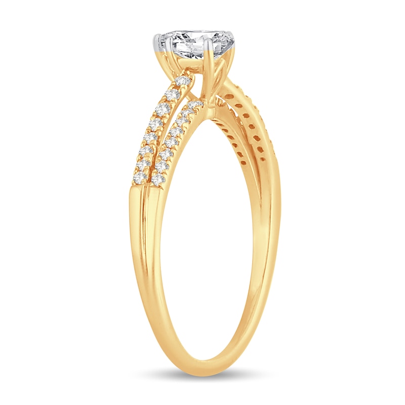 Main Image 2 of Diamond Ring 3/4 ct tw Pear-shaped 14K Yellow Gold