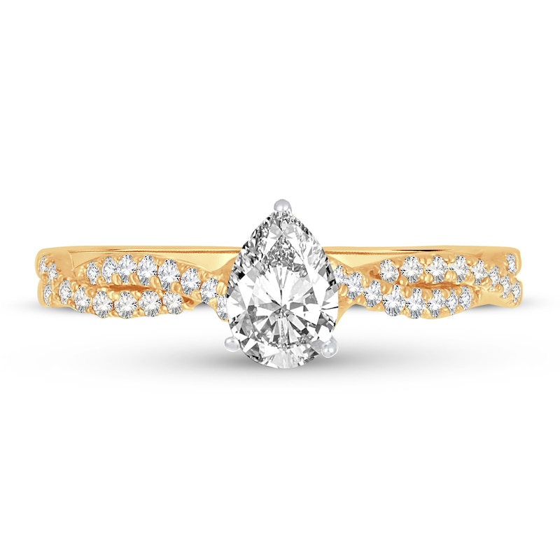 Main Image 3 of Diamond Ring 3/4 ct tw Pear-shaped 14K Yellow Gold
