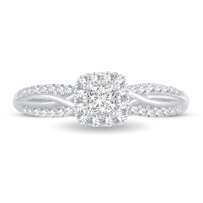Main Image 3 of Diamond Engagement Ring 1/2 ct tw Princess 14K White Gold
