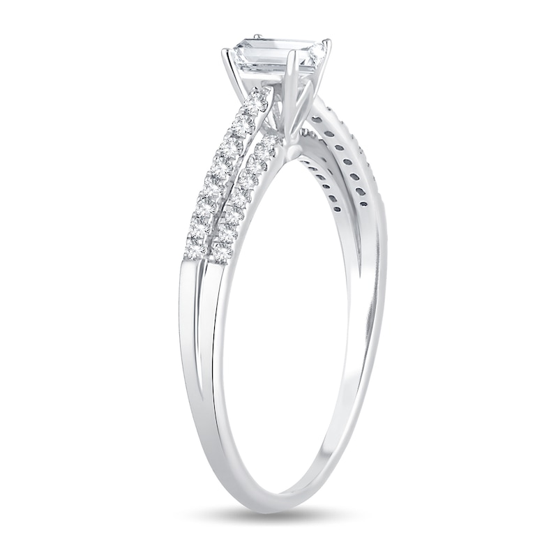 Diamond Ring 1/2 ct tw Emerald-cut 14K White Gold
