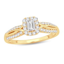 Diamond Ring 1/2 ct tw Emerald-cut 14K Yellow Gold