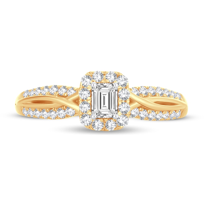Main Image 3 of Diamond Ring 1/2 ct tw Emerald-cut 14K Yellow Gold