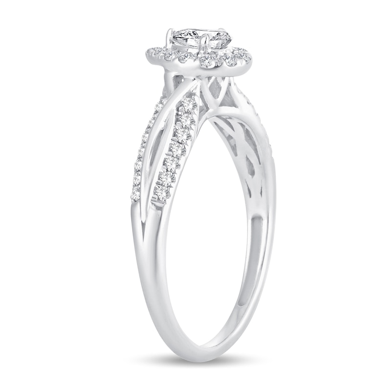 Main Image 2 of Diamond Engagement Ring 1/2 ct tw Pear-shaped 14K White Gold