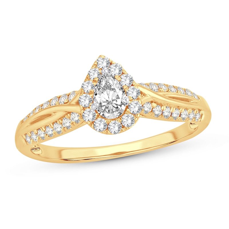 Diamond Ring 1/2 ct tw Pear-shaped 14K Yellow Gold | Jared