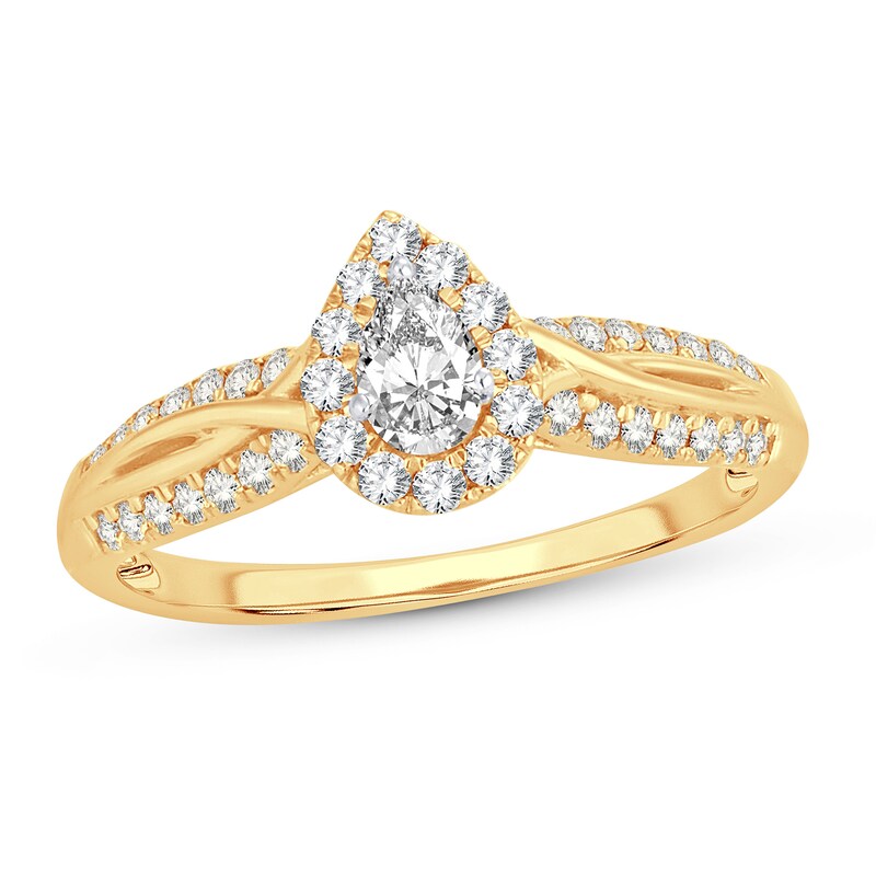 Main Image 1 of Diamond Ring 1/2 ct tw Pear-shaped 14K Yellow Gold