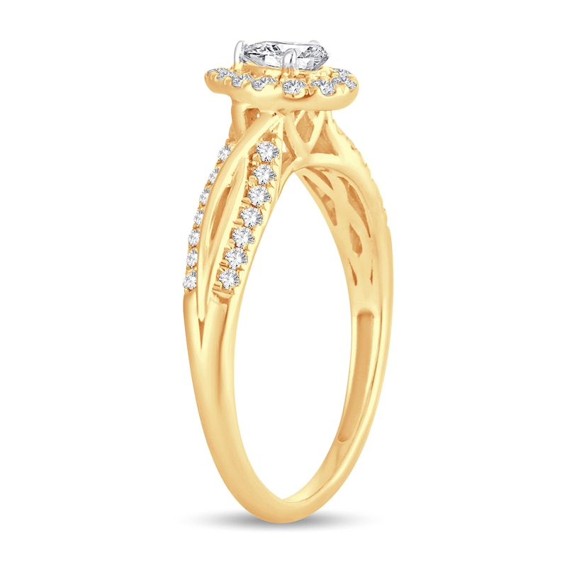 Main Image 2 of Diamond Ring 1/2 ct tw Pear-shaped 14K Yellow Gold