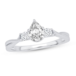 Diamond Engagement Ring 3/4 ct tw Pear-shaped 14K White Gold