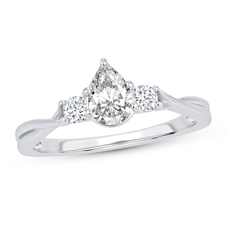 Main Image 1 of Diamond Engagement Ring 3/4 ct tw Pear-shaped 14K White Gold