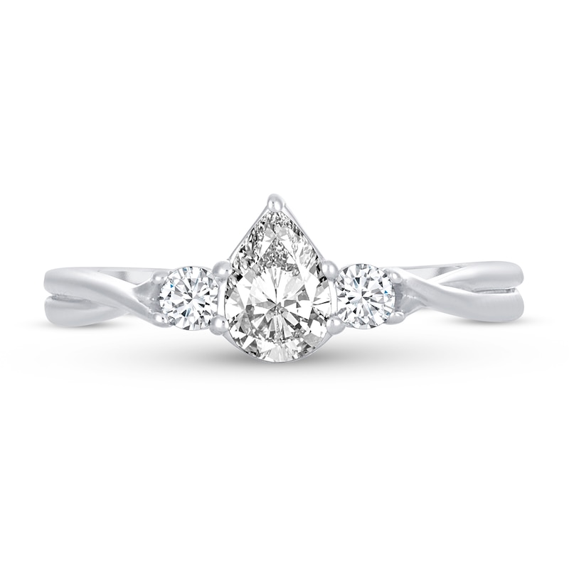 Main Image 3 of Diamond Engagement Ring 3/4 ct tw Pear-shaped 14K White Gold