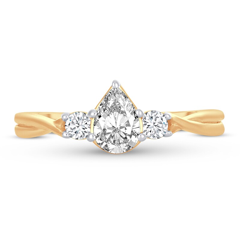 Main Image 3 of Diamond Ring 3/4 ct tw Pear-shaped 14K Yellow Gold