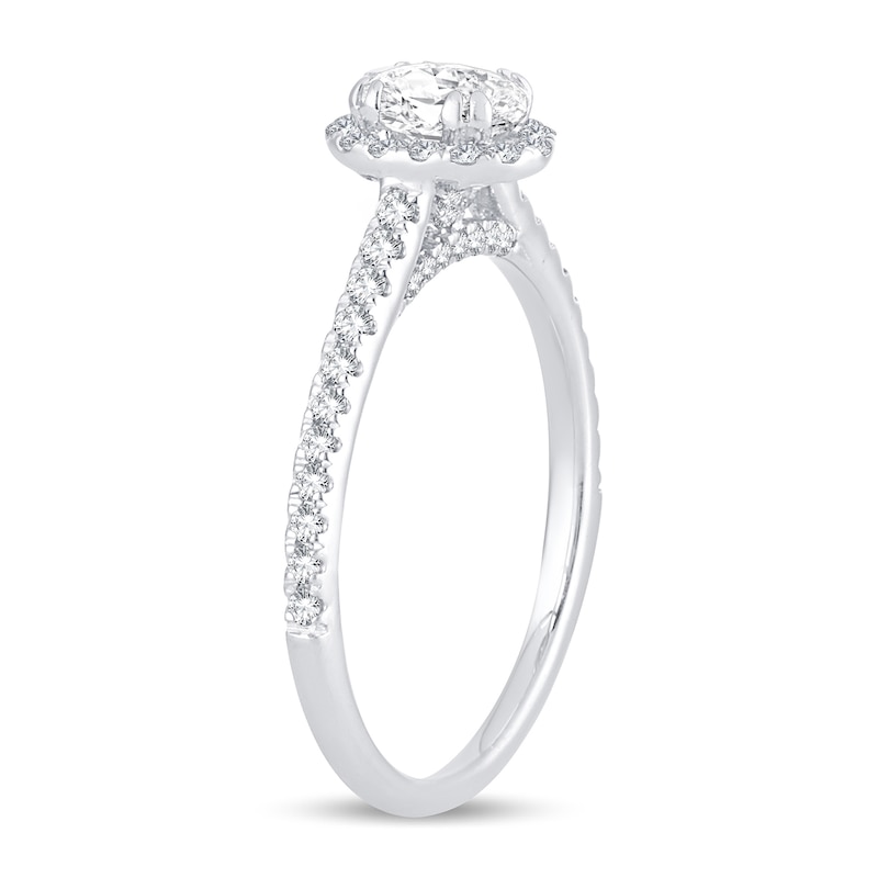 Diamond Engagement Ring 7/8 ct tw Oval 14K White Gold
