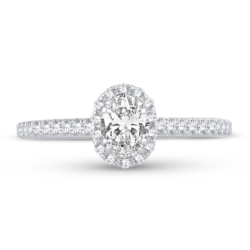 Main Image 3 of Diamond Engagement Ring 7/8 ct tw Oval 14K White Gold