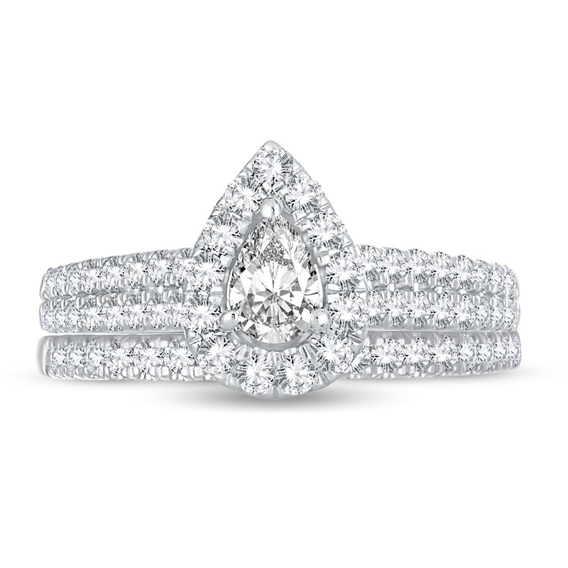 Main Image 3 of Diamond Bridal Set 1 ct tw Pear-shaped 14K White Gold