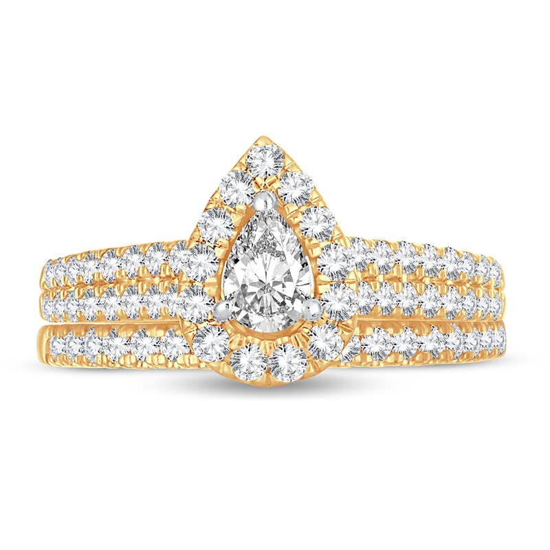 Main Image 3 of Diamond Bridal Set 1 ct tw Pear-shaped 14K Yellow Gold