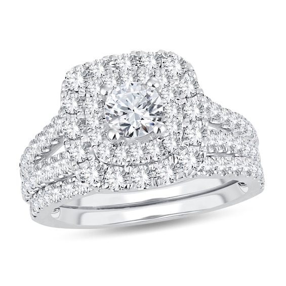 Diamond Bridal Set 2 ct tw Round 14K White Gold