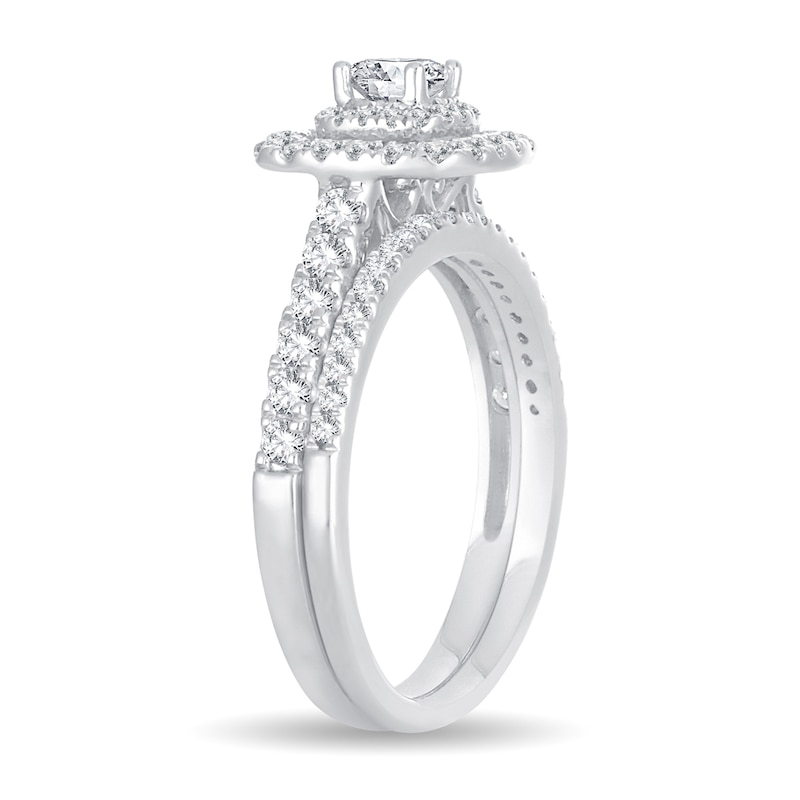 Diamond Bridal Set 1 ct tw Princess 14K White Gold