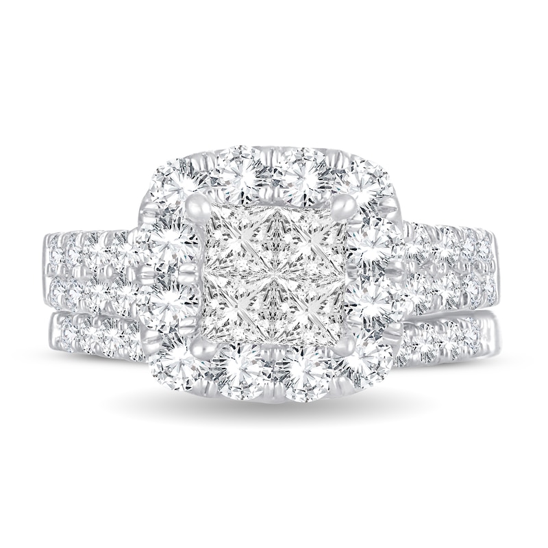 Main Image 3 of Diamond Bridal Set 2 ct tw Princess 14K White Gold
