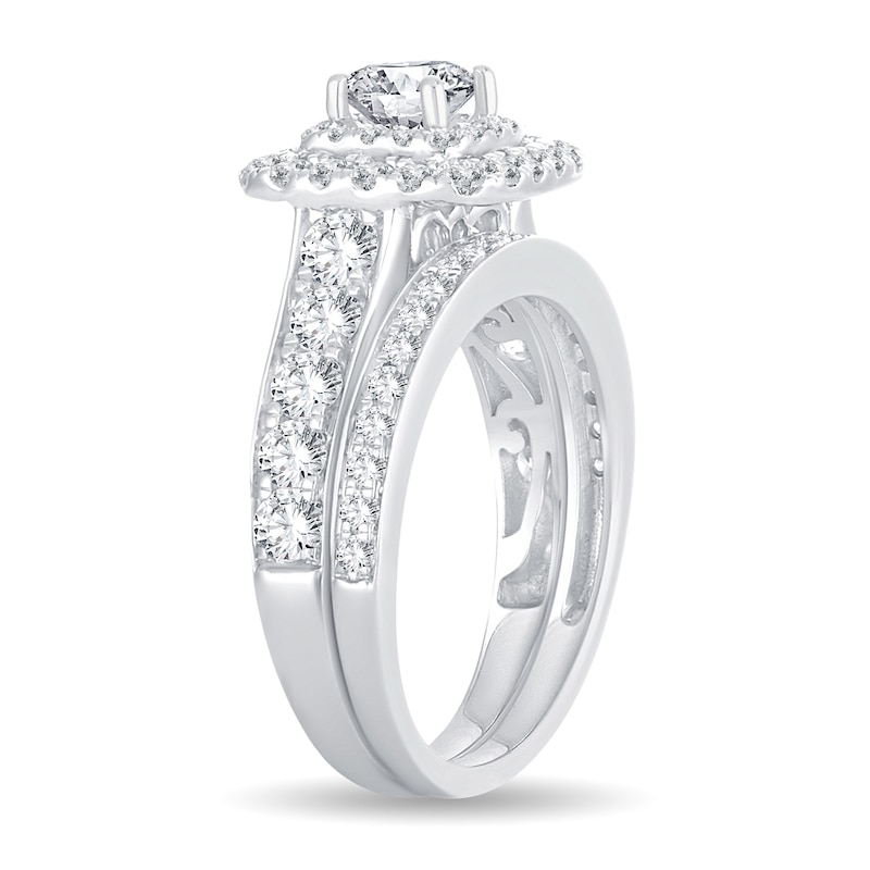 Diamond Bridal Set 2 ct tw Princess 14K White Gold