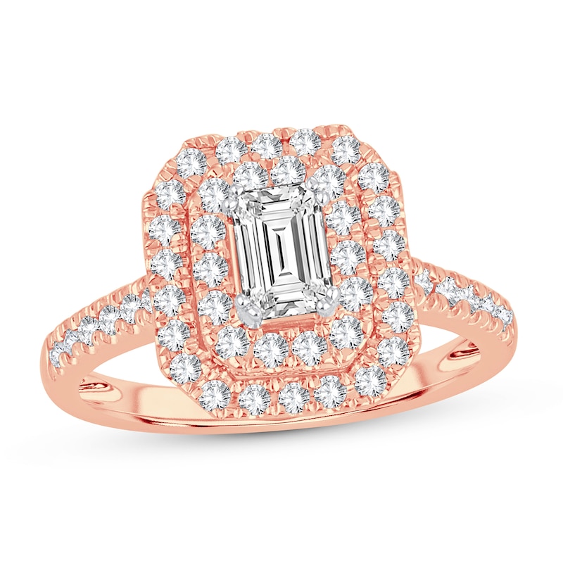 Main Image 1 of Diamond Ring 1 ct tw Emerald-cut 14K Rose Gold
