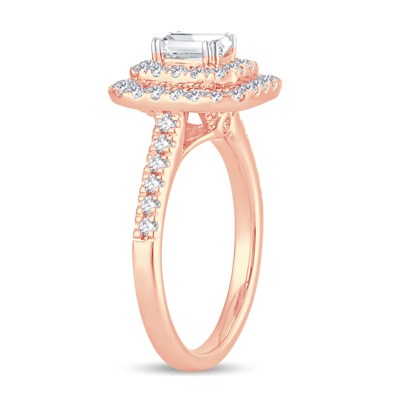 Diamond Ring 1 ct tw Emerald-cut 14K Rose Gold